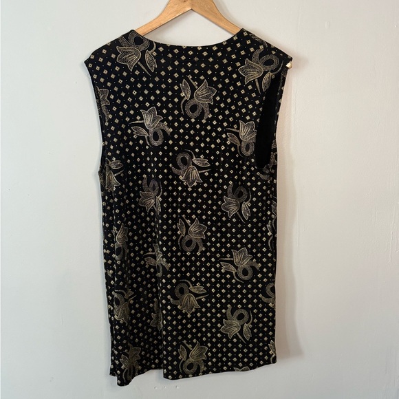 Vintage Black & Gold Tulip Tank | Deep V-Neck | L.S. Collection M/L - Picture 5 of 5